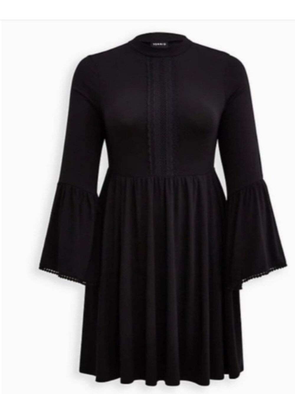 torrid Black Long-Sleeve Turtleneck Swing Dress
